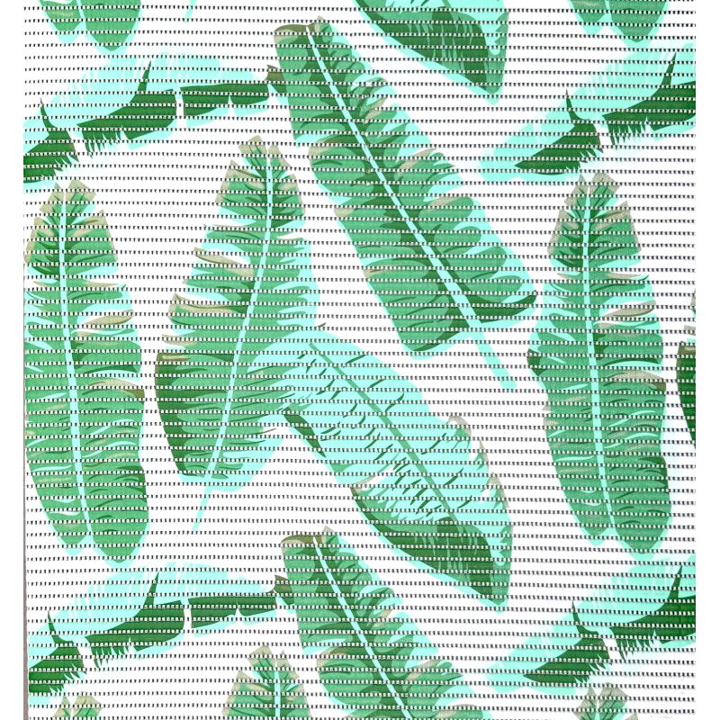 Dywanik Mata Antypoślizgowa łazienka 65x10 cm BIAŁA ZIELEŃ LIŚCIE BANANOWCA