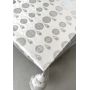 OBRUS CERATA PS BIAŁA W SREBRNE SŁONECZNIKI GRUBA NA METRY
