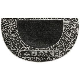 Wycieraczka 40x70 antypoślizgowa kokosowa gumowa PÓŁOKRAGŁA welcome kwiaty