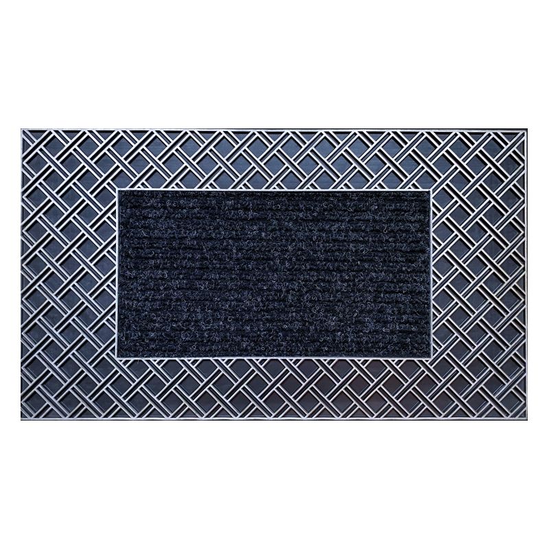 Wycieraczka 45x70 antypoślizgowa kokosowa gumowa wzór romby czarna