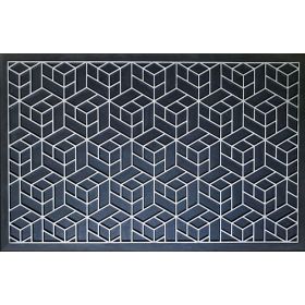 Wycieraczka 45x70 antypoślizgowa gumowa wzór czarna srebna