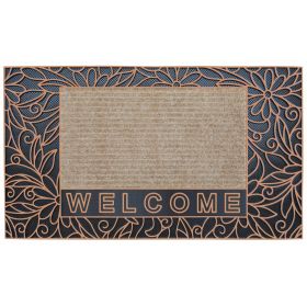 Wycieraczka 45x70 antypoślizgowa Welcome kokosowa złote kwiaty