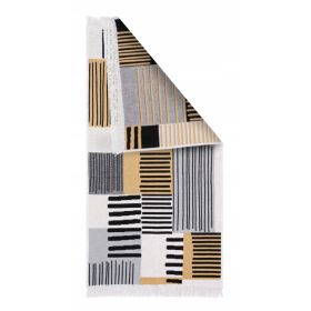 Dywanik ORIENT Dywan 70 x 130 cm ŻÓŁTY SZARY CZARNY nowoczesny