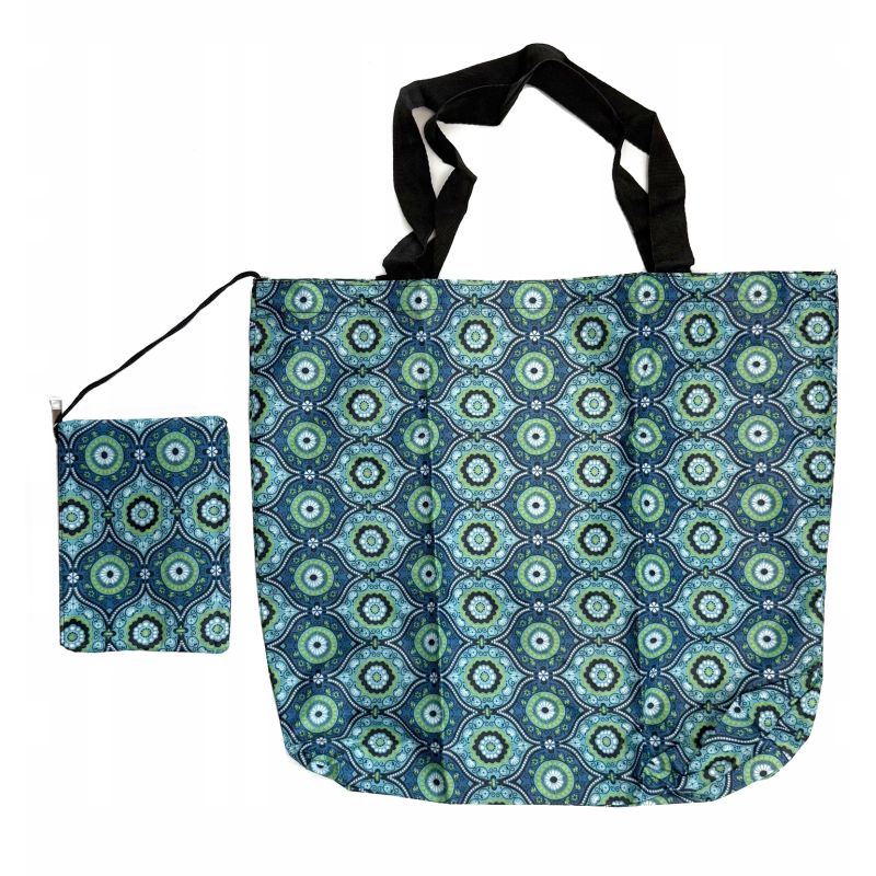 TORBA PORTFEL MAX SKŁADANA EKO ZAKUPY Orientalny Wzór Turkus Zieleń