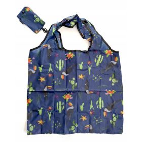 TORBA SKŁADANA EKO SOFT ZAKUPY Granat Kaktusy Tukany