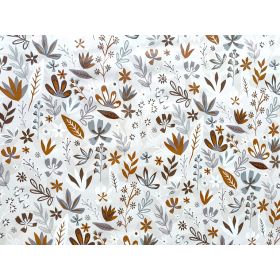 OBRUS CERATA GRUBA NA METRY Listki Brąz Miedź Szare Jesienny