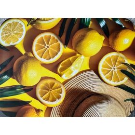 PODKŁADKA MATA LAMINOWANA NA STÓŁ OWOCE CYTRYNY KAPELUSZ