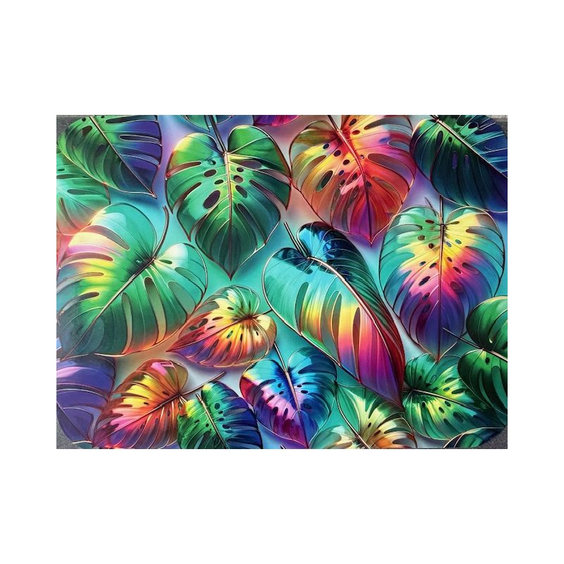 PODKŁADKA MATA LAMINOWANA NA STÓŁ KOLOROWE LIŚCIE MONSTERY