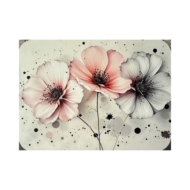 PODKŁADKA MATA LAMINOWANA NA STÓŁ PASTELOWE 3 KWIATY