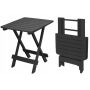 Stolik turystyczny ogrodowy czarny 44x44x50 SKŁADANY wodoodporny na balkon