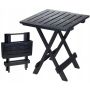 Stolik turystyczny ogrodowy czarny 44x44x50 SKŁADANY wodoodporny na balkon