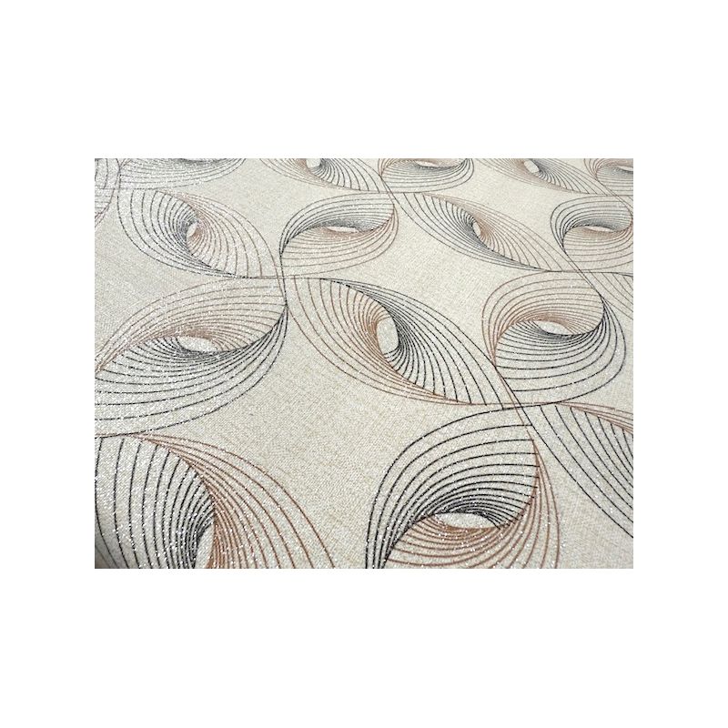 CERATA brokatowa OBRUS KOŁA Przeplatanie Beż Brąz Szara BROKAT