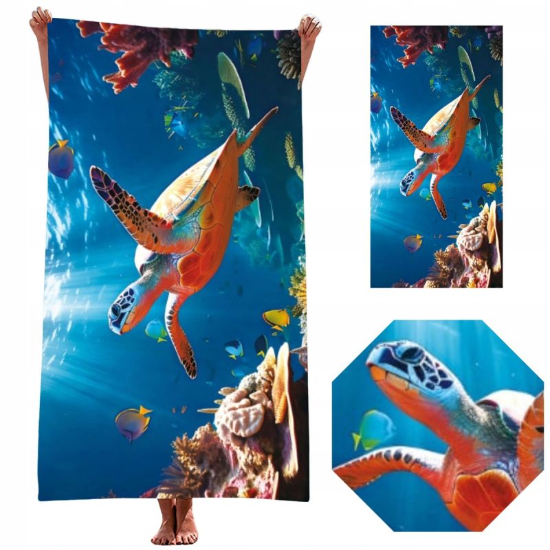 Duży Ręcznik 100x180 cm Kąpielowy Holiday na plażę basen Szybkoschnący Koc