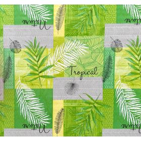 OBRUS CERATA GRUBA NA METRY Zielona LIŚCIE PALM