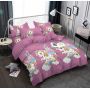 Pościel 140x200 KUCYKI lila róż 2 częściowa na zamek dla dziewczynki