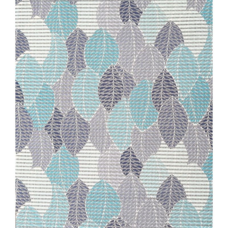 Dywanik Mata Antypoślizgowa łazienka 65x10 cm BIAŁA TURKUS BLUE LIŚCIE