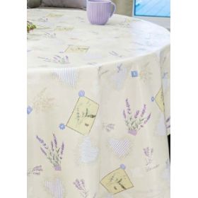 OBRUS CERATA GRUBA , NA METRY WYMIAR NA WŁÓKNINIE KREM LAWENDA