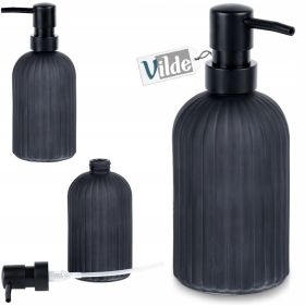 Szklany Elegancki Dozownik do mydła w płynie Czarny 400 ml