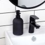 Szklany Elegancki Dozownik do mydła w płynie Czarny 400 ml