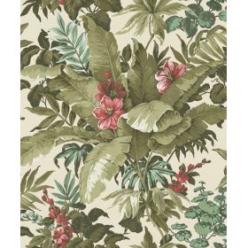 TAPETA A55802 BEŻ KREM TŁO Kwiaty Liście FLIZ