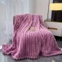Koc 160 x 200 Mikrofibra Pluszowy Pasy Shirley fioletowy puszysty