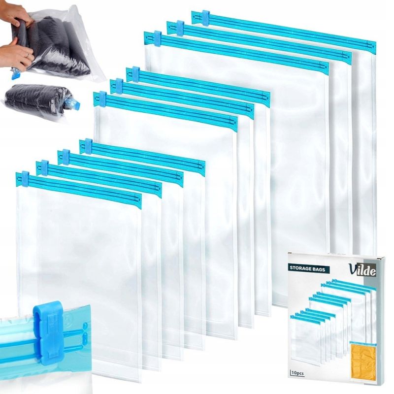 Worki próżniowe na ubrania 10 szt. podróżne 35x50 cm, 40x60 cm, 50x70 cm
