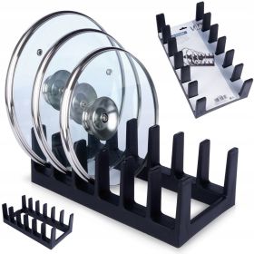 Stojak na POKRYWKI TALERZE organizer kuchenny czarny 28x15x9 cm