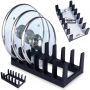 Stojak na POKRYWKI TALERZE organizer kuchenny czarny 28x15x9 cm