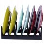 Stojak na POKRYWKI TALERZE organizer kuchenny czarny 28x15x9 cm