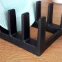 Stojak na POKRYWKI TALERZE organizer kuchenny czarny 28x15x9 cm