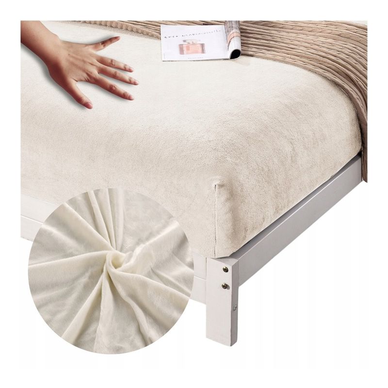 Prześcieradło z gumką Cotton world mikrofibra 140 x 200 cm pluszowe KREM