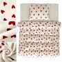 Pościel 140x200 + poszewka 70x80 CZERWONE SERCA 2cz