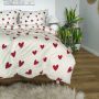 Pościel 220x200 + 2 poszewki 70x80 CZERWONE SERCA 3cz