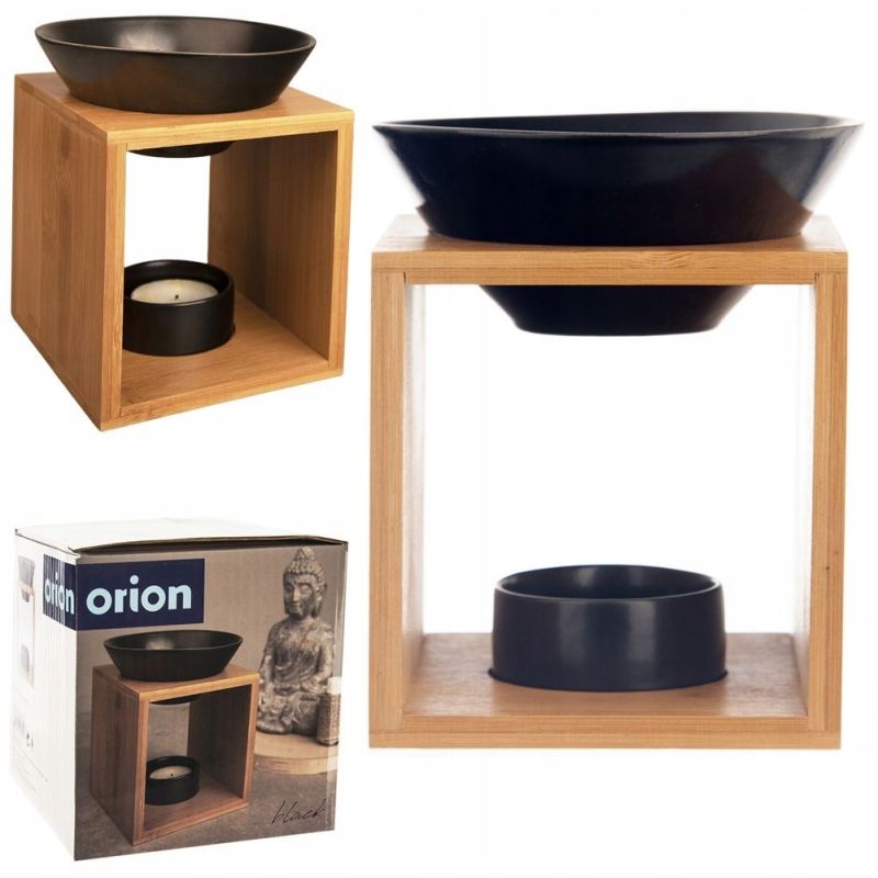 Kominek zapachowy bambusowy porcelanowy czarny BLACK do wosku do olejków