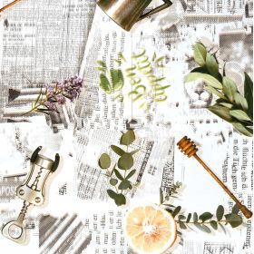 OBRUS na włókninie CERATA GRUBA NA METRY KUCHENNA BON APPETIT