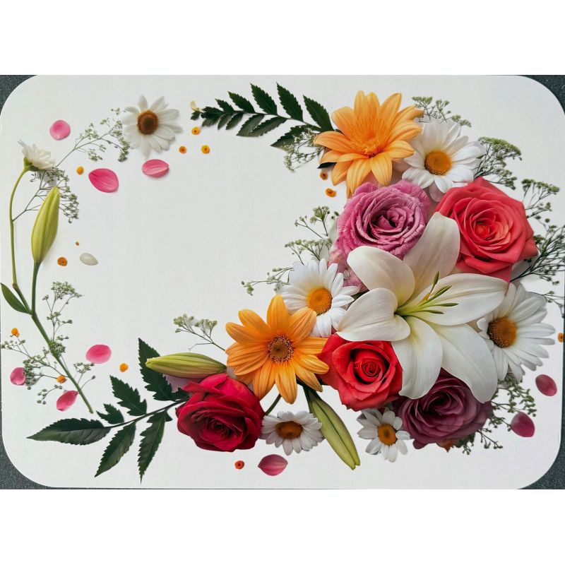 PODKŁADKA MATA LAMINOWANA NA STÓŁ KWIATY girlanda