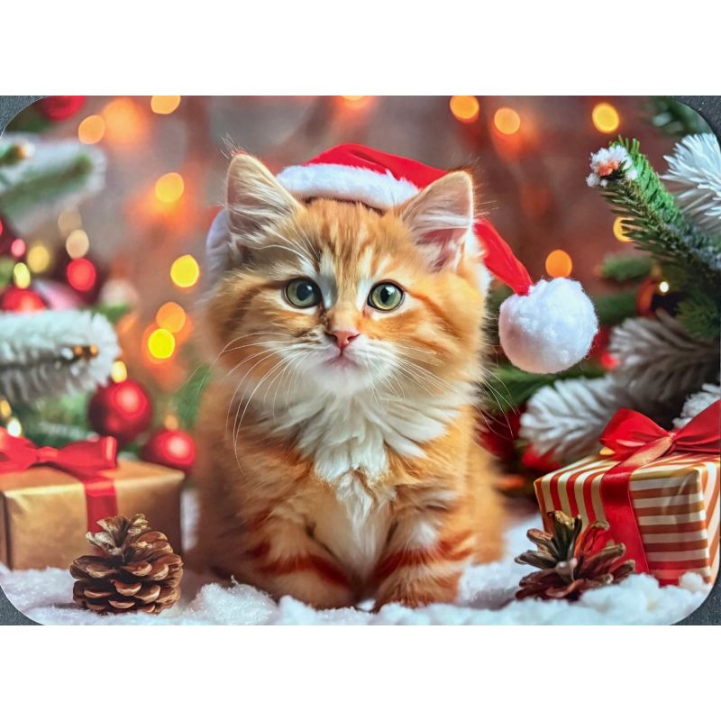 PODKŁADKA MATA LAMINOWANA NA STÓŁ BOŻE NARODZENIE ŚWIĄTECZNA KOT