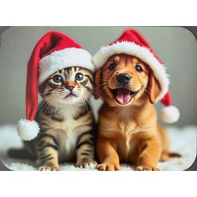 PODKŁADKA MATA LAMINOWANA NA STÓŁ BOŻE NARODZENIE ŚWIĄTECZNA PIES I KOT