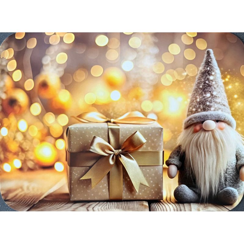 PODKŁADKA MATA LAMINOWANA NA STÓŁ ŚWIĄTECZNA ZŁOTA SKRZAT skrzaty