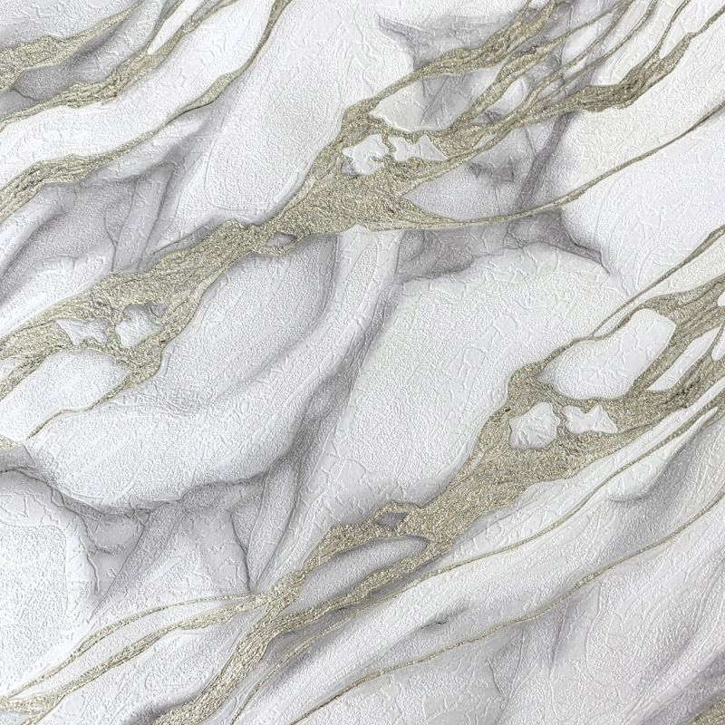 Tapeta 5848-05 SZARA Imitacja Marmur Kamień Złoty Brokat Fliz