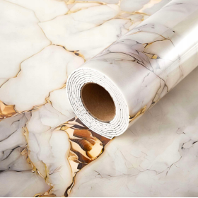 Panel dekoracyjny samoprzylepny w rolce 280x60cm ZŁOTO SZARY MARMUR