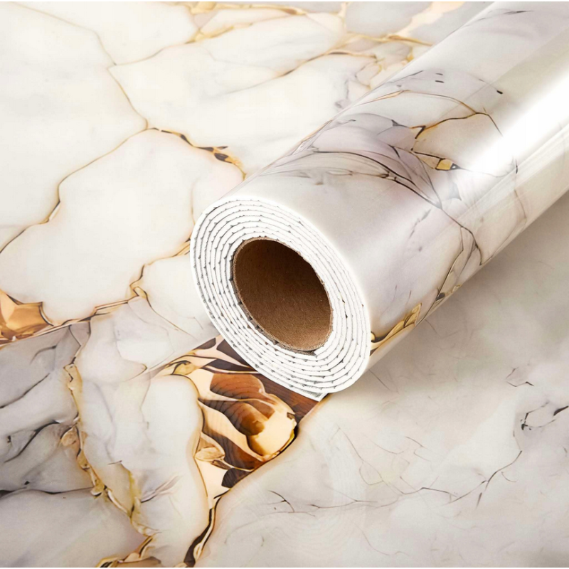 PANEL W ROLCE TMP0001129 SAMOPRZYLEPNY ZŁOTO SZARY MARMUR 280x60cm