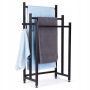 Wieszak na ręczniki stojący metalowy czarny 45,5 x 25,5 x 84 cm + haczyki
