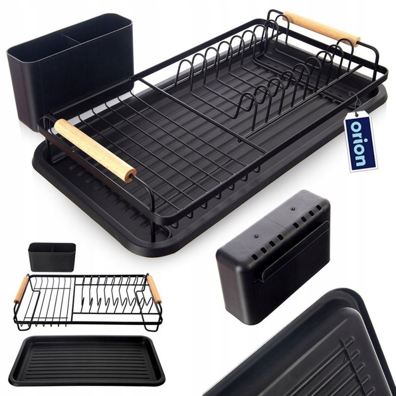 Suszarka na naczynia czarna RADKA 43x23,5x9,5 cm