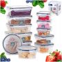 Zestaw pojemników na żywność z uszczelką 12x Pojemniki KUCHENNE hermetyczne