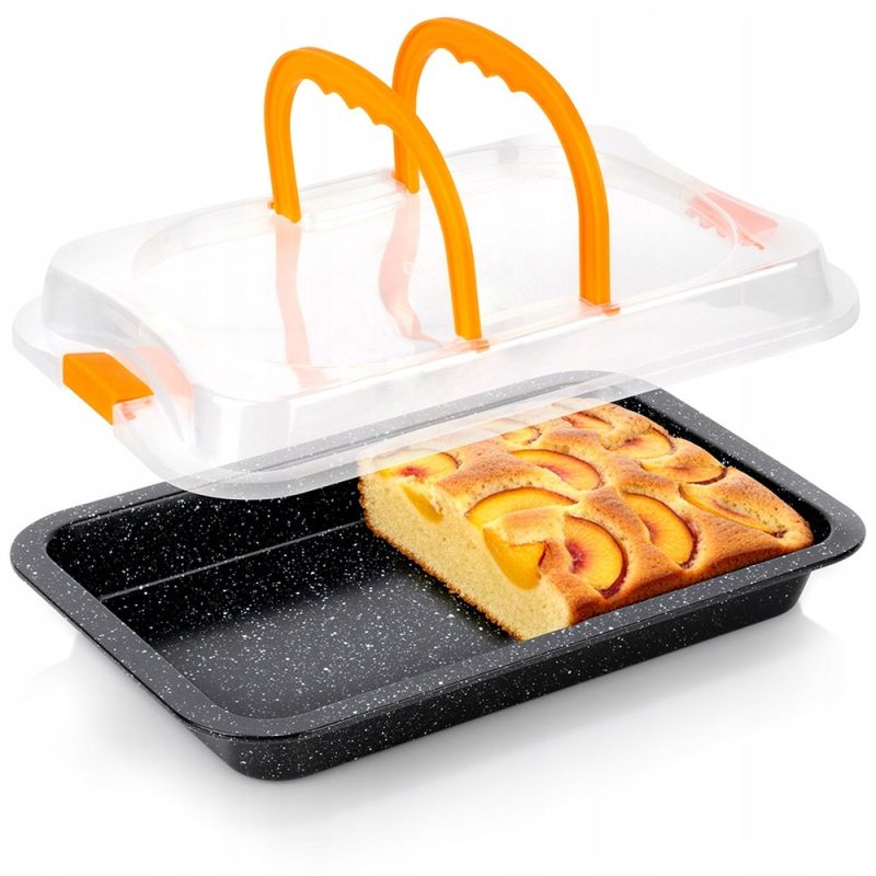 Forma Blacha do pieczenia granitowa z pokrywką 36x23x4,5cm