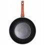 Wok Głęboka Patelnia granitowa BLACK&WOOD 28 cm uniwersalna gaz indukcja