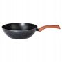 Wok Głęboka Patelnia granitowa BLACK&WOOD 28 cm uniwersalna gaz indukcja