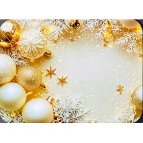 PODKŁADKA MATA LAMINOWANA NA STÓŁ BOŻE NARODZENIE ZŁOTE BOMBKI