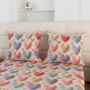 Pościel 2 cz 140x200 + poszewka 70x80 kolorowe szydełkowe serca